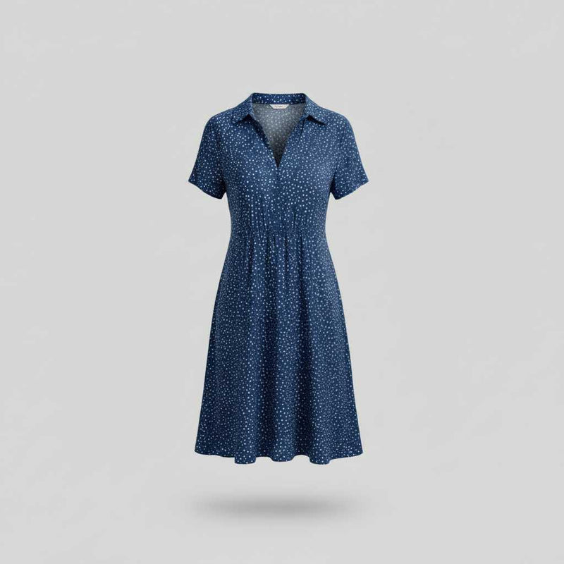 Robe Midi Femme Chic | Élégante Robe Chemise À Manches Courtes