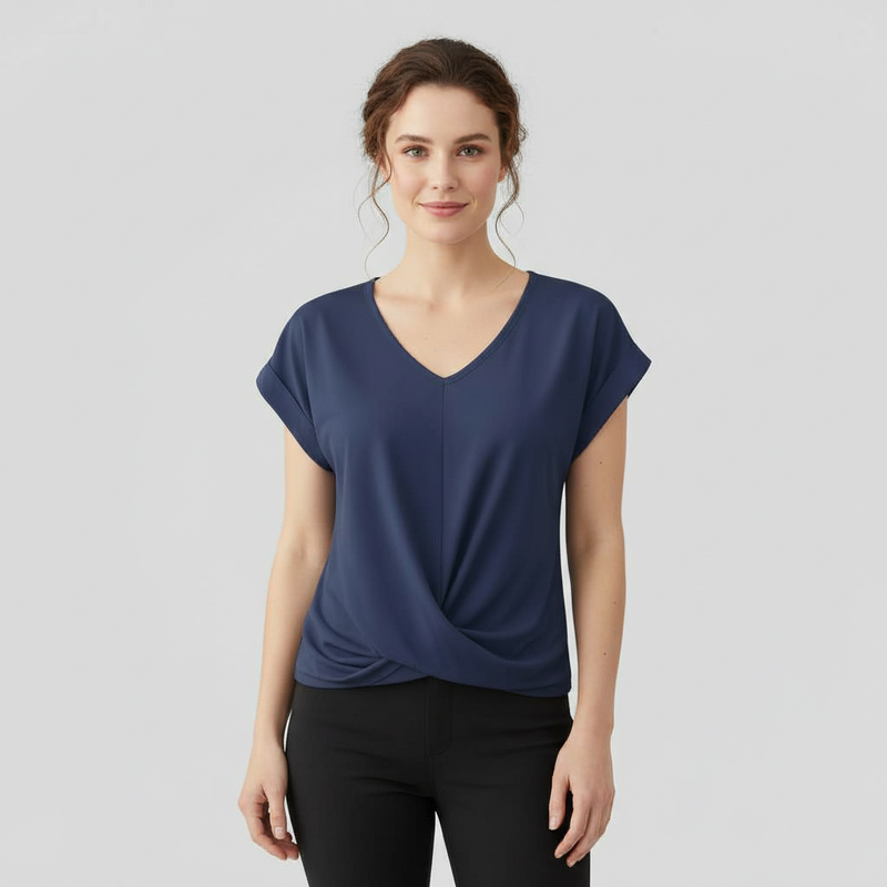 Blouse Décontractée Femme | Haut à Manches Courtes en Coton