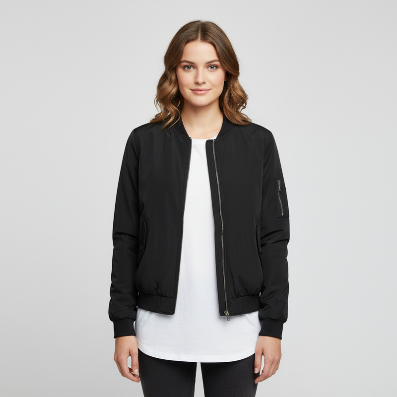 Bomber Court Femme Élégant | Veste Sportive Polyvalente
