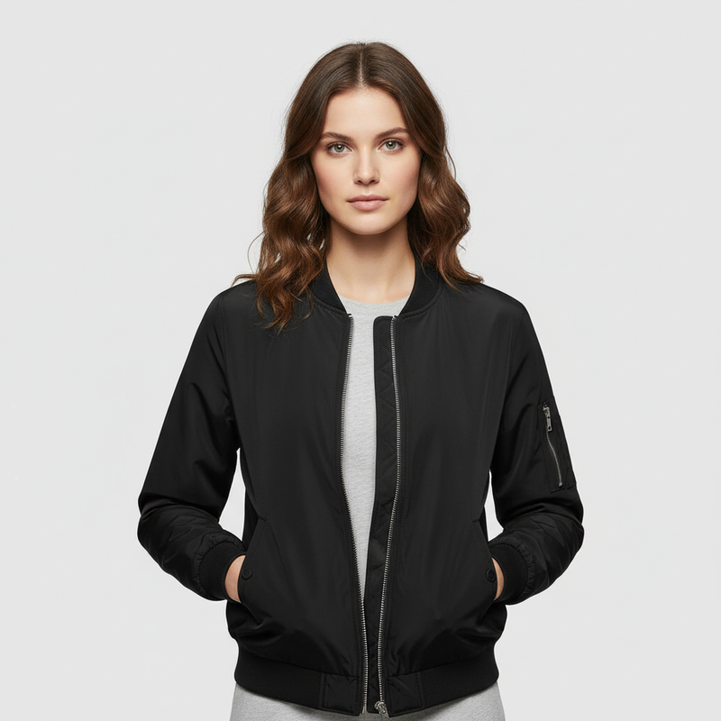 Bomber Court Femme Élégant | Veste Sportive Polyvalente