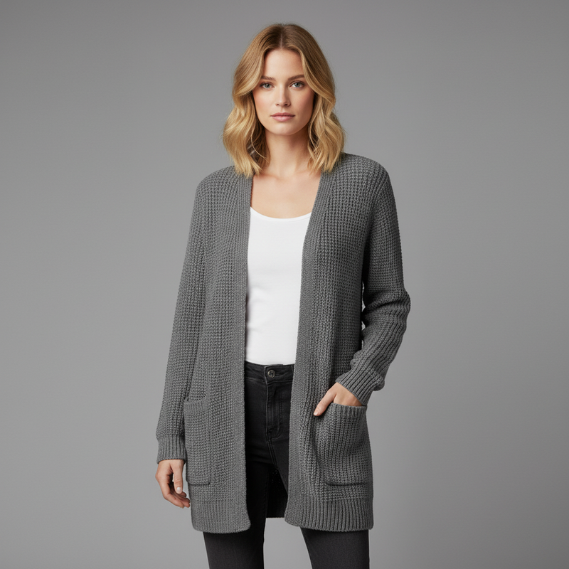 Cardigan Long Femme Élégant | Vêtement d'Hiver Polyvalent