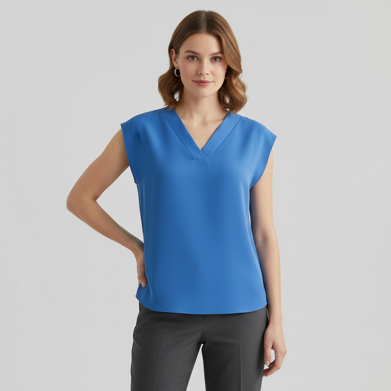 Chemisier Femme Chic Col En V | Blouse Moderne Ample