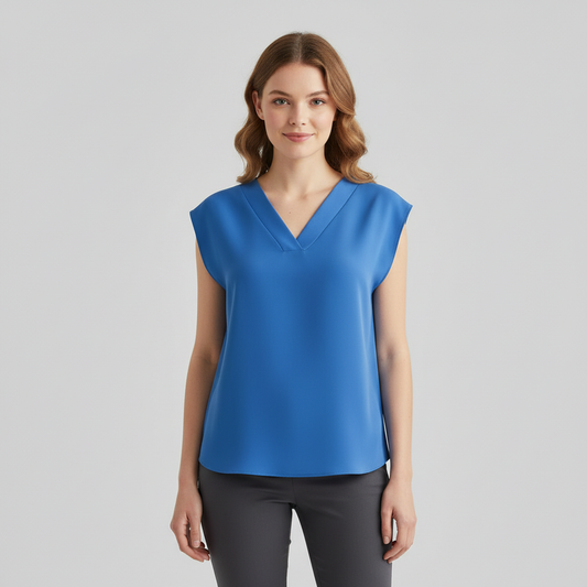 Chemisier Femme Chic Col En V | Blouse Moderne Ample