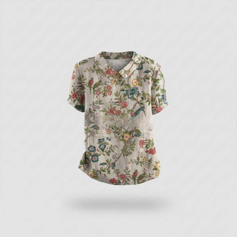Chemisier Floral Vintage Femme | Blouse Décontractée Chic