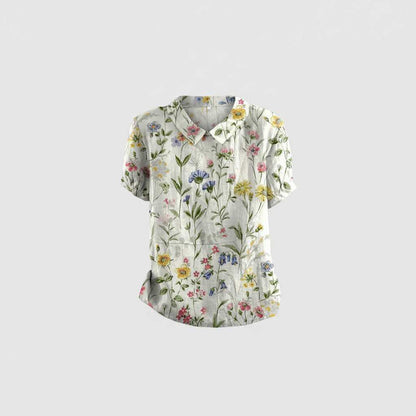 Chemisier Floral Vintage Femme | Blouse Décontractée Chic