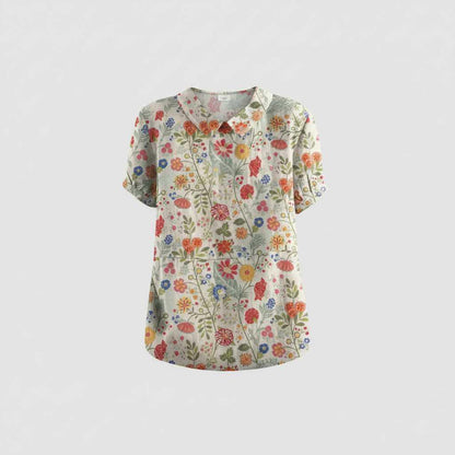Chemisier Floral Vintage Femme | Blouse Décontractée Chic