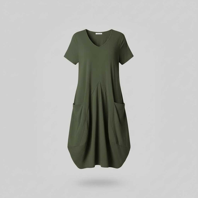 Robe D'Été Chic Femme Col Rond | Midi Décontractée