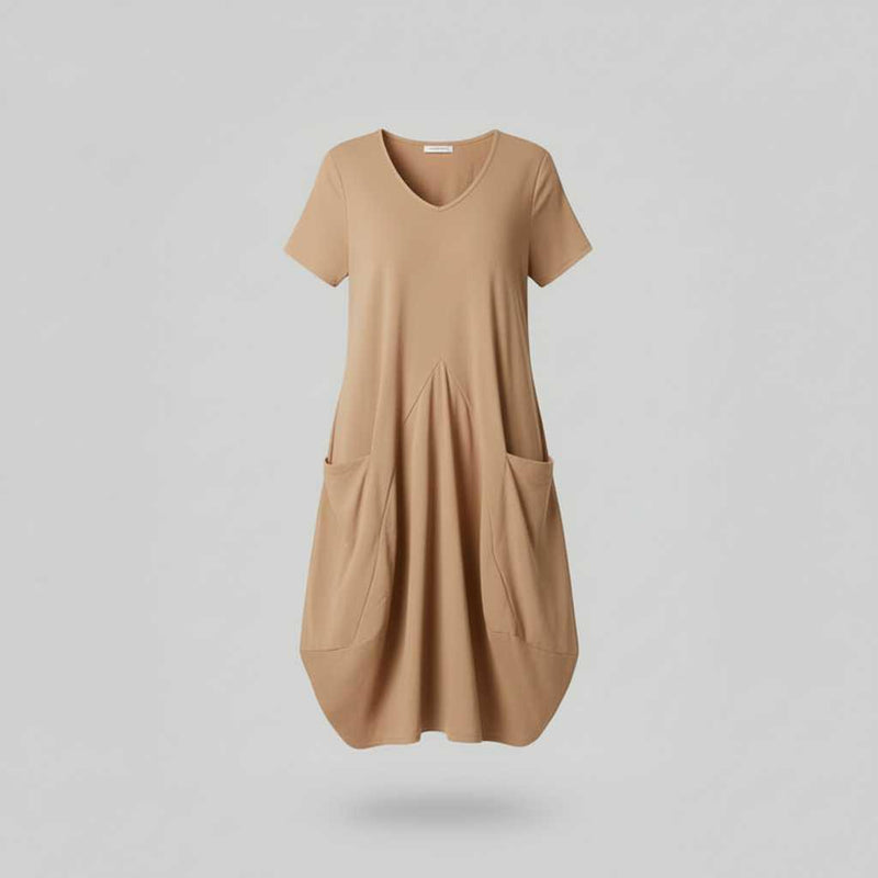 Robe D'Été Chic Femme Col Rond | Midi Décontractée