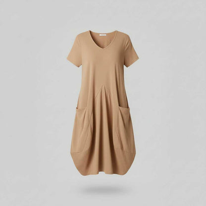 Robe D'Été Chic Femme Col Rond | Midi Décontractée
