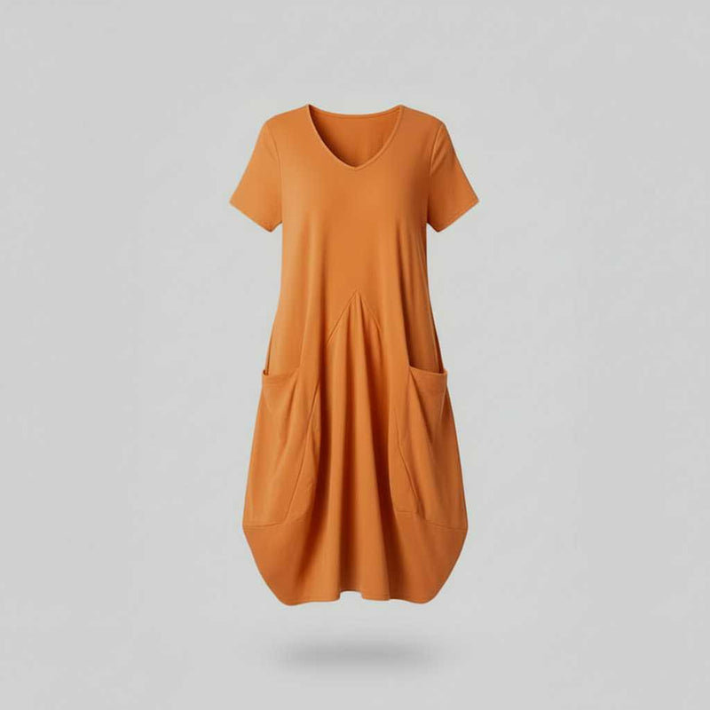 Robe D'Été Chic Femme Col Rond | Midi Décontractée