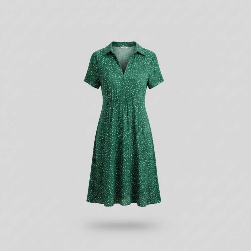 Robe Midi Femme Chic | Élégante Robe Chemise À Manches Courtes