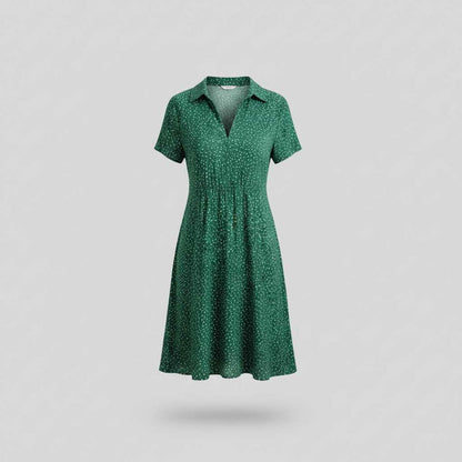 Robe Midi Femme Chic | Élégante Robe Chemise À Manches Courtes