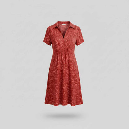 Robe Midi Femme Chic | Élégante Robe Chemise À Manches Courtes