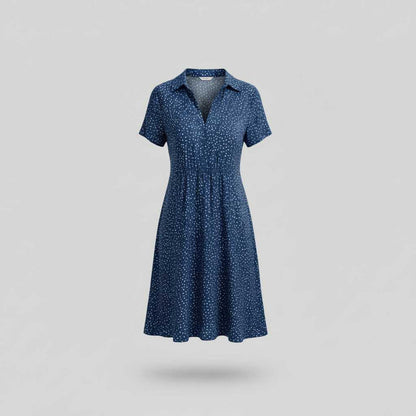 Robe Midi Femme Chic | Élégante Robe Chemise À Manches Courtes