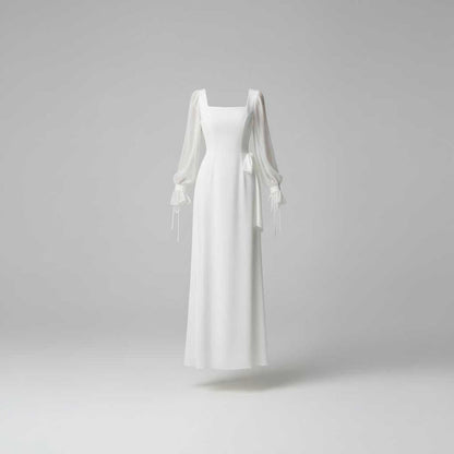 Robe de Soirée Longue Élégante à Manches Longues | Robe Cérémonie Femme