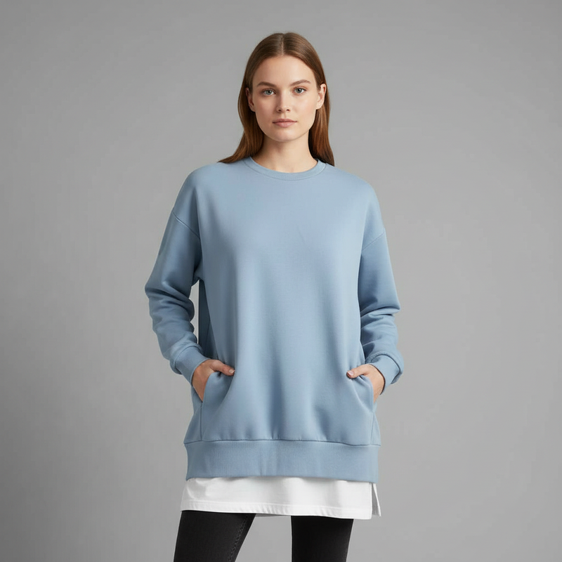 Sweat-Shirt Femme Surdimensionné Col Rond | Manches Longues