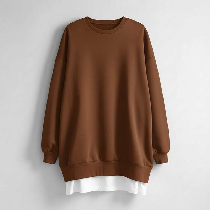 Sweat-Shirt Femme Surdimensionné Col Rond | Manches Longues