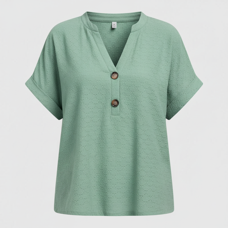 Top Blanc Femme Col V | Haut Décontracté Manches Courtes