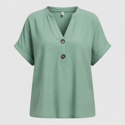 Top Blanc Femme Col V | Haut Décontracté Manches Courtes
